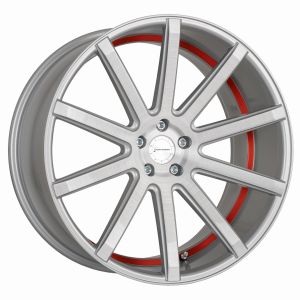 CORSPEED DEVILLE Silver-brushed-Surface/ undercut Color Trim rot 9,5x22 5x108 bolt circle