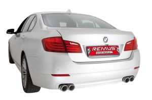 Remus sport exhaust with left/right each 2 tip(s) Ø 84 mm Carbon Race fits for BMW 5er F11 3,0l 6 Cyl, 190kw