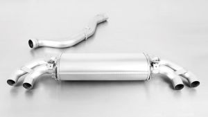 Remus Sport exhaust centered for L/R system (selectable tail pipes), with 2 integrated valves and 2 electronic actuators fits for Audi A1 2,0l 170kW Quattro (4WD)