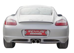 Remus RACING stainless steel sport exhaust system L/R, no catalytic convertor, 2 chromed stainless steel tips Ø 90 mm fits for Porsche Boxster 2,7l 180kW