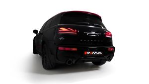 Remus REMUS cat back system consisting of 1 front silencer replacement tube, 1 connection tube and sport exhaust centered with integrated valve and remote control (without tail pipes) and EEC homologation, pipe : 70 mm fits for Mini John Cooper Works Club