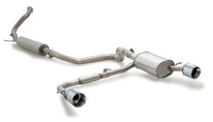 Remus Cat-back system consisting of:1x connection tube with flange connection fitting at the serial mounting points1x resonated front section (absorption principle)1x connection tube with spherical connection for mounting of the the sport exhaust1x sp