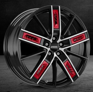 RONAL R67 Red Left                                                           JETBLACK-frontpolished          8.0x18 / 5x120
