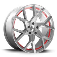 BARRACUDA TZUNAMEE EVO Silver brushed undercut Trimline red Wheel 9x20 - 20 inch 5x114,3 bolt circle