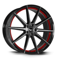 BARRACUDA PROJECT 2.0 Higloss-Black brushed Surface/undercut Colour trim rot Wheel 11,5x22 - 22 inch 5x130 bolt circle