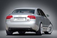 Rear apron with cutout for 1 end tip left and right Caractere Tuning fits for Audi A4 B6/B7
