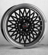 Borbet B black rim polished Wheel 8x17 inch 5x100 bolt circle