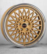 Borbet B gold rim polished Wheel 8x17 inch 5x112 bolt circle