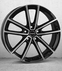 Borbet W black polished glossy Wheel 7x17 inch 5x112 bolt circle