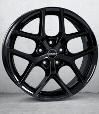 Borbet Y black glossy Wheel 7x17 inch 5x100 bolt circle
