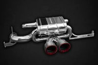 rear silencer incl. CES-3 control unit, round aluminium tailpipes(red, silver, black)* and carbon covers (ECE in preparation) fits for Lotus Evora | Evora S