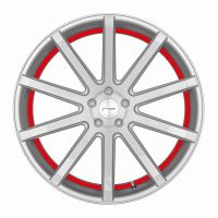 CORSPEED DEVILLE Silver-brushed-Surface/ undercut Color Trim rot 10,5x21 5x108 bolt circle