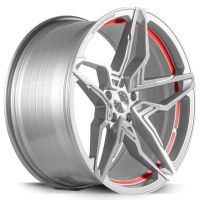 CORSPEED Kharma Silver-brushed-Surface undercut Trimline red 8,5x19 5x114,3 bolt circle