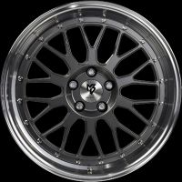 MB Design LV1 grey polished Wheel 7x17 - 17 inch 5x108 bolt circle