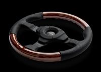 MOMO Dark Fighter Wood steering wheel D=350mm smoot leather / Mahogany wood black / -