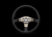 MOMO TUNER steering wheel D=320mm smoot leather black / spokes: silver