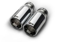 Remus Stainless steel tail pipe set 2 tail pipes Ø 90 mm straight, rolled edge, chromed, with adjustable spherical clamp connection fits for _Endrohre 2 Endrohre gerade