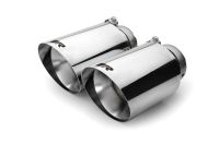 Remus tail pipe set 2 tail pipes : 102 mm angled, straight cut, chromed, with adjustable spherical clamp connection fits for _Endrohre 2 Endrohre schräg