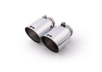 Remus Stainless steel tail pipe set 2 tail pipes Ø 115 mm angled, engraved, chromed, with adjustable spherical clamp connection fits for _Endrohre 2 Endrohre schräg