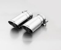 Remus Tailpipe set left/right 2 tailpipes each 76 mm oblique straight cut, chrome-plated, with adjustable spherical connection fits for _Endrohre 4 Endrohre schräg