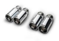 Remus Stainless steel tail pipe set 4 tail pipes Ø 90 mm straight, rolled edge, chromed, with adjustable spherical clamp connection fits for _Endrohre 4 Endrohre gerade