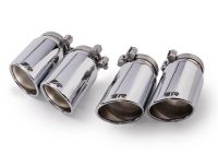 Remus Stainless steel tail pipe set 4 tail pipes Ø 84 mm angled/angled, rolled edge, chromed, with adjustable spherical clamp connection fits for _Endrohre 4 Endrohre schräg