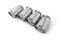 Remus tail pipe set L/R consisting of 4 tail pipes : 102 mm angled, straight cut, chromed, with adjustable spherical clamp connection fits for _Endrohre 4 Endrohre schräg