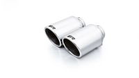 Remus tail pipe set L/R consisting of 4 tail pipes : 102 mm angled, chromed, with adjustable spherical clamp connection fits for _Endrohre 4 Endrohre schräg