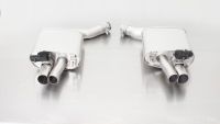 Remus Sport exhausts left and right, fits within the original exhaust outlets, with integrated valves, incl. EC type approval Original tube Ø 60 mm - REMUS tube Ø 65 mm The supplied actuators activate the valves via the vehicle onboard electronics. fits f
