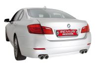 Remus sport exhaust with left/right each 2 tip(s) Ø 84 mm Carbon Race fits for BMW 5er F10 2,5l 6 Cyl, 150kw