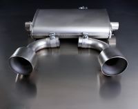 Remus sport exhaust centered with left/right each 1 tail pipe Ø 127 mm angled fits for Mercedes A-Klasse 1,8l CDI 80kw