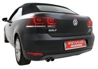 Remus sport exhaust with 2 tail pipes Ø 84 mm Carbon Race fits for Volkswagen Scirocco III 1,4l 90kW